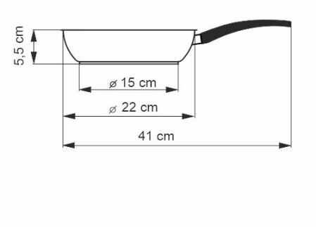 Pánev CERAMMAX PRO COMFORT, průměr 22 cm, objem 1.2 l, černý GRANIT