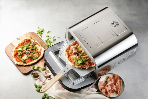 Pizza pec Genius - nerezová, pečící kamen - DOMO DO9289PZ, 1 700 W, až 450°C, časovač