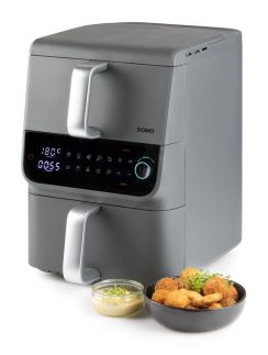 Dvojitá horkovzdušná fritéza 3,5+6,5 l - DOMO DO549FR, 2 500 W, 2 samostatné zóny, celková kapacita 10 litrů
