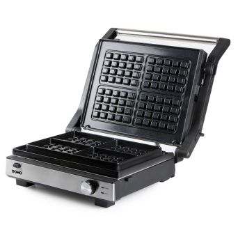 Kontaktní gril a vaflovač 2v1 - DOMO DO9287G, Keramický povrch PFAS free, Příkon: 1 800 W, Možnost otevření o 180°
