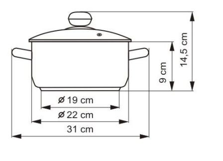 Kastrol CERAMMAX PRO STANDARD s poklicí, průměr 22 cm, objem 3.0 l, keramický povrch černý granit