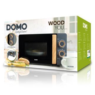 Mikrovlnná trouba - manuál - WOOD YOU - DOMO DO3320, Objem: 20 l, Talíř: 24,5 cm, Výkon: 700 W