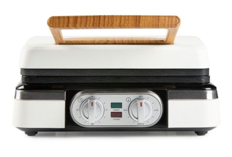 Vaflovač 4x7 s termostatem a časovačem - bílý - DOMO DO9280W, 1 520 W, manuální termostat, časovač, keramický nepřilnavý povrch
