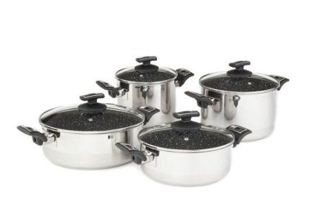 Sada nádobí CERAMMAX PRO COMFORT, 8 dílů, keramický povrch černý granit