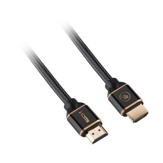 Kabel GoGEN HDMI 2.0, 1m, pozlacený, opletený, High speed, s ethernetem černý