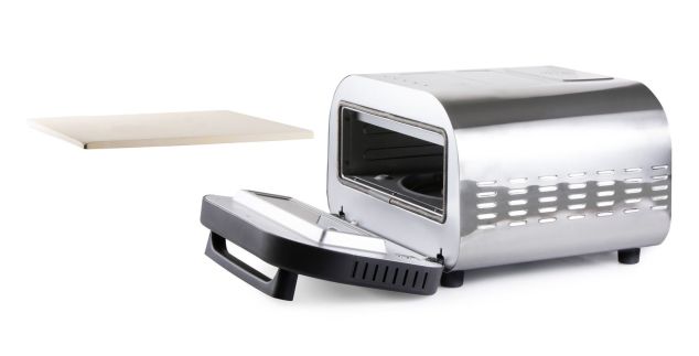 Pizza pec Genius - nerezová, pečící kamen - DOMO DO9289PZ, 1 700 W, až 450°C, časovač
