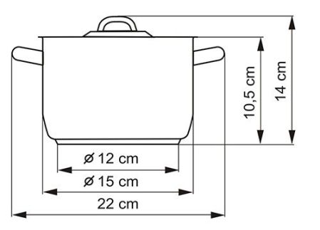 Hrnec KLASIK s poklicí, průměr 15 cm, objem 1.5 l