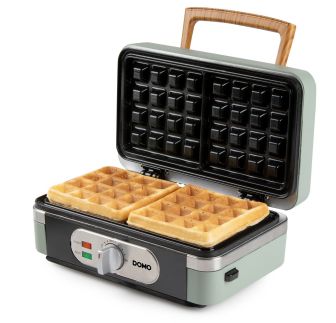 Sendvičovač - Gril - Vaflovač - 3v1 - zelený - DOMO DO9276C, příkon 1 100 W, termostat, zelená barva