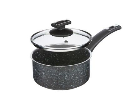 Rendlík BLACK GRANITEC s rukojetí, s poklicí, průměr 18 cm, objem 2.0 l