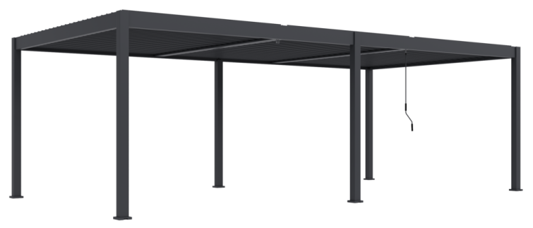 Bioklimatická pergola INTRO DUO 8x4 m, hliník - volně stojící