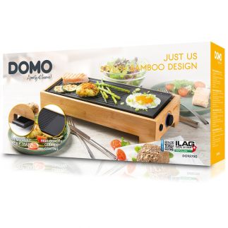 Stolní elektrický gril Plancha - Bamboo Style - DOMO DO9270G, 1 000 W, termostat, plocha 36 x 14 cm