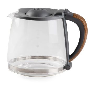 Překapávač na kávu WOOD YOU - šedý - DOMO DO754K, Objem: 1,25 l, Kapacita: 10 šálků, Příkon: 1 000 W, automatické vypnutí