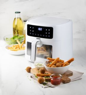 Horkovzdušná fritéza 6 l - digitální - DOMO DO1136FR, 6 L, 1500 W, průhled 