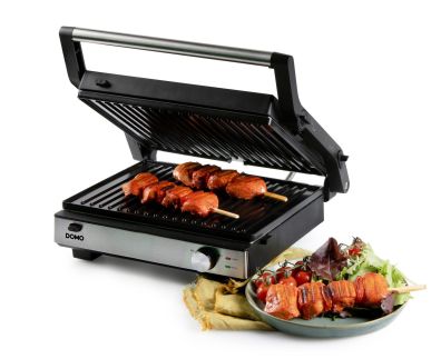 Kontaktní gril a vaflovač 2v1 - DOMO DO9287G, Keramický povrch PFAS free, Příkon: 1 800 W, Možnost otevření o 180°