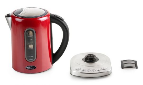 Rychlovarná konvice s regulací teploty červená Boretti B511, Objem: 1,7 l, Příkon: 2200 W