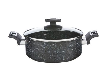 Kastrol BLACK GRANITEC s poklicí, průměr 22 cm, objem 3.0 l
