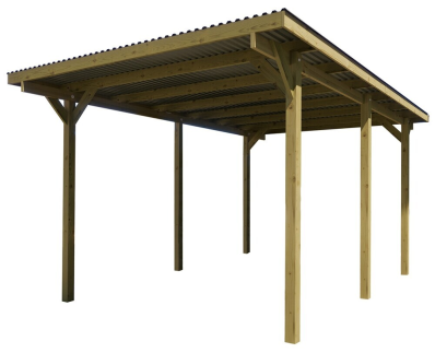 WEKA Dřevěný přístřešek na auto 606 (3x5 m)