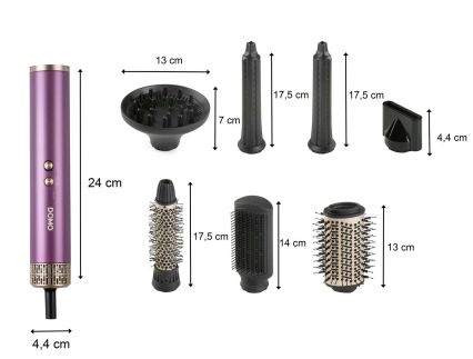 Vlasový multistyler 7v1 - DOMO DO54782HS, BLDC motor, 1 500 W, 110 000 ot. / min., 2 rychlosti, 3 nastavení teploty