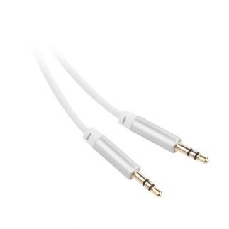 Kabel GoGEN Jack 3,5mm, 5m, pozlacené konektory bílý