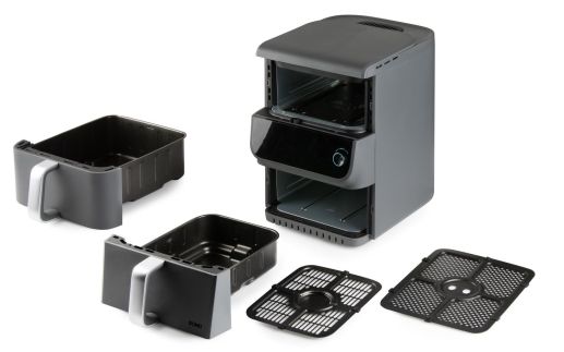 Dvojitá horkovzdušná fritéza 3,5+6,5 l - DOMO DO549FR, 2 500 W, 2 samostatné zóny, celková kapacita 10 litrů