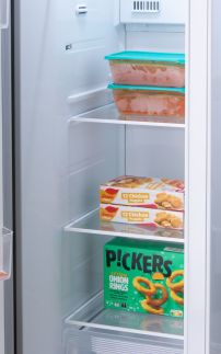 Lednička s mrazákem - D - 555 L - nerezová ocel - DO99506M, Objem chladničky: 349 l, Objem mrazáku: 206 l, Třída: D