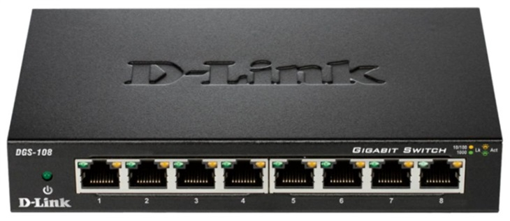 D-LINK 10/100/1000 8-p. switch (DGS-108)