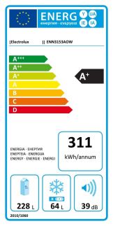 Chladnička komb. Electrolux ENN3153AOW NoFrost, vestavná