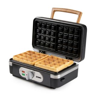 Sendvičovač - Gril - Vaflovač - 3v1 - černý - DOMO DO9278C, příkon 1 100 W, termostat, černá barva