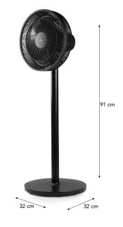 Stojanový ventilátor 2v1-  černý - DOMO DO8157, Průměr vrtule: 30,5 cm