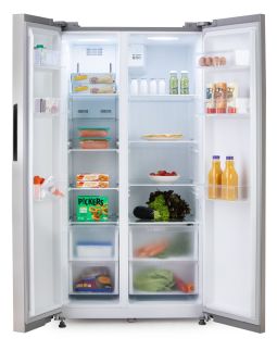 Lednička s mrazákem - D - 555 L - nerezová ocel - DO99506M, Objem chladničky: 349 l, Objem mrazáku: 206 l, Třída: D