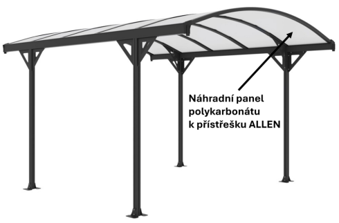 Panel polykarbonátu k přístřešku ALLEN - TRANSPARENTNÍ