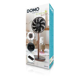 Stojanový ventilátor s 3D oscilací - Wood Style - DOMO DO8155, 33 cm, dálkové ovládání 