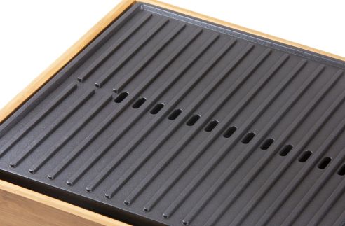 Stolní elektrický gril Plancha - Bamboo Style - DOMO DO9271G, 1 800 W, termostat, plocha 42 x 28 cm