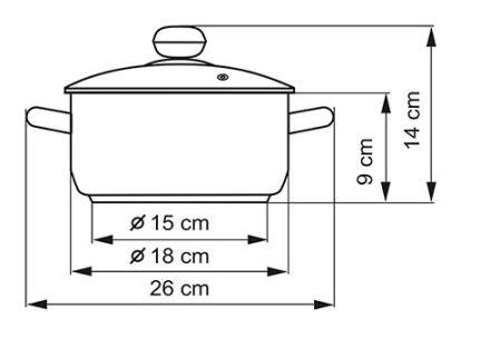 Rendlík PREMIUM s poklicí, průměr 18 cm, objem 2.0 l