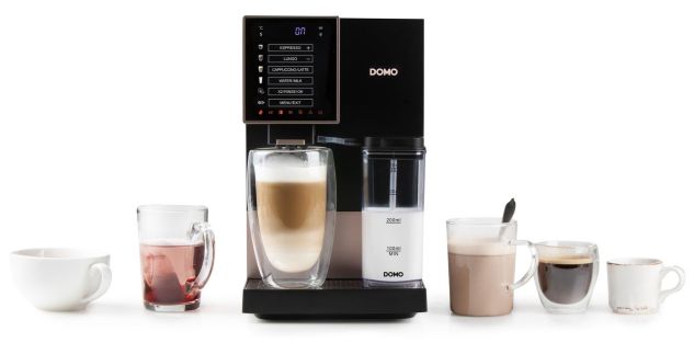 Automatický Espresso kávovar - černobronzový - DOMO DO743K, 1 350 W, 19 barů, LCD displej