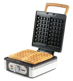 Vaflovač 4x7 s termostatem - bílý - DOMO DO9274W, 1 400 W, manuální termostat, keramický nepřilnavý povrch