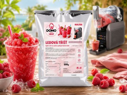 Směs na výrobu ledové tříště s malinovou příchutí - DV-LTMALINA, Malina, 500g, bez lepku, bez GMO, bez chemických barviv