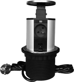 IN Výsuvná lišta 2str.,3 zásuvky + 2 USB