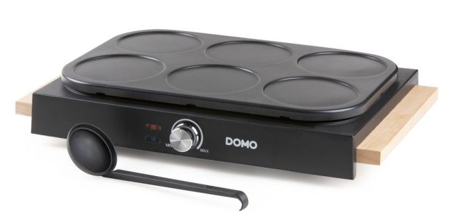 Elektrický lívanečník s wok pánvemi - DOMO DO8716W, Příkon: 1000 W, Průměr: 11,5 cm