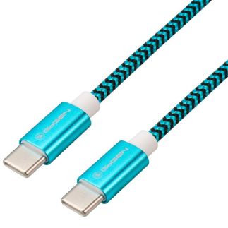 Kabel GoGEN USB-C / USB-C, 1m, opletený - modrý, 60W