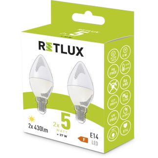 REL 34 LED C37 2x5W E14 WW RETLUX