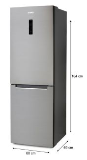 Lednice kombinovaná s mrazákem dole -  DO91337C,  323 L - nerezová ocel