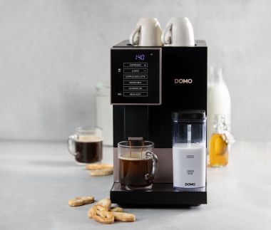 Automatický Espresso kávovar - černobronzový - DOMO DO743K, 1 350 W, 19 barů, LCD displej