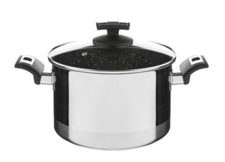 Hrnec CERAMMAX PRO COMFORT s poklicí, průměr 22 cm, objem 5.5 l, keramický povrch černý granit