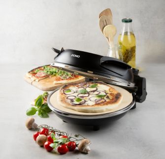 Pizza pec na čerstvou pizzu - DOMO DO9285PZ, 1200 W, až 400 °C, Ø 32 cm, žáruvzdorný keramický kámen