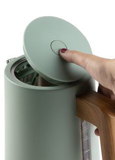 Rychlovarná konvice - nerez, zelená - WOOD YOU - DOMO DO9282WK, Objem: 1,7 l, Příkon: 2 200 W
