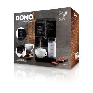 Automatický Espresso kávovar - černo šedý - DOMO DO744K, 1 350 W, 19 barů, LCD displej