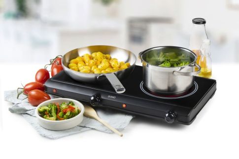 Dvouplotýnkový sklokeramický vařič - DOMO DO339KP, Příkon: 2500 W, Průměr plotny: 18 cm