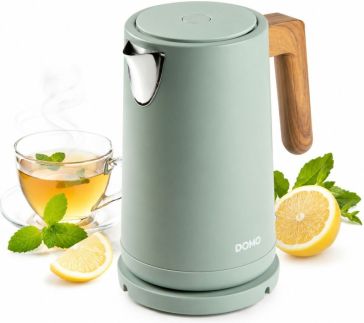 Rychlovarná konvice - nerez, zelená - WOOD YOU - DOMO DO9282WK, Objem: 1,7 l, Příkon: 2 200 W