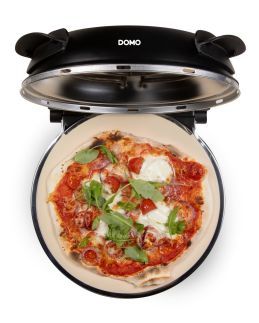 Pizza pec na čerstvou pizzu - DOMO DO9285PZ, 1200 W, až 400 °C, Ø 32 cm, žáruvzdorný keramický kámen